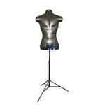 Inflatable Male Torso, Standard Size, Black with MS12 Stand